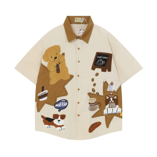 Coffee Dog Design Short Sleeve for women | MuddyStock Originals
