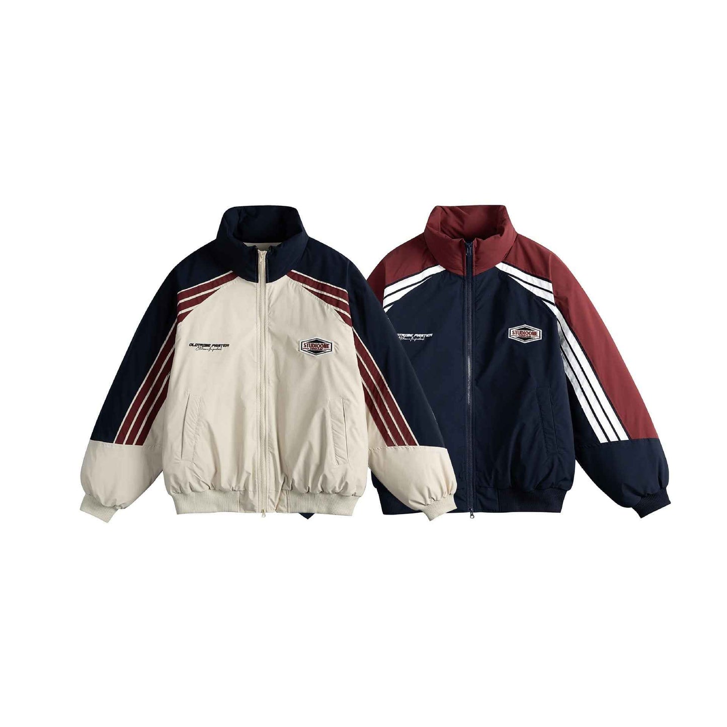 Tape Patchwork Cotton Jacket with Stand-up Collar For Men And Women | MuddyStock Originals MuddyStock