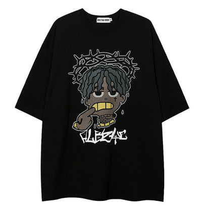 Cartoon Loose Half Sleeve Streetwear Short Sleeve T-Shirt For Men | MuddyStock Originals MuddyStock