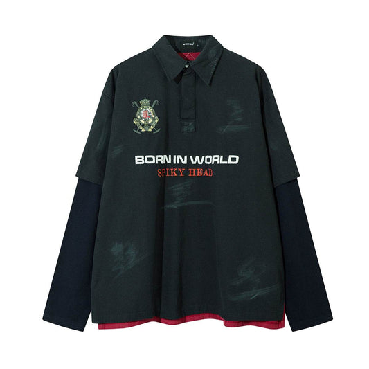 Fake two embroidered polo collar Jersey For Men And Women | MuddyStock Originals MuddyStock