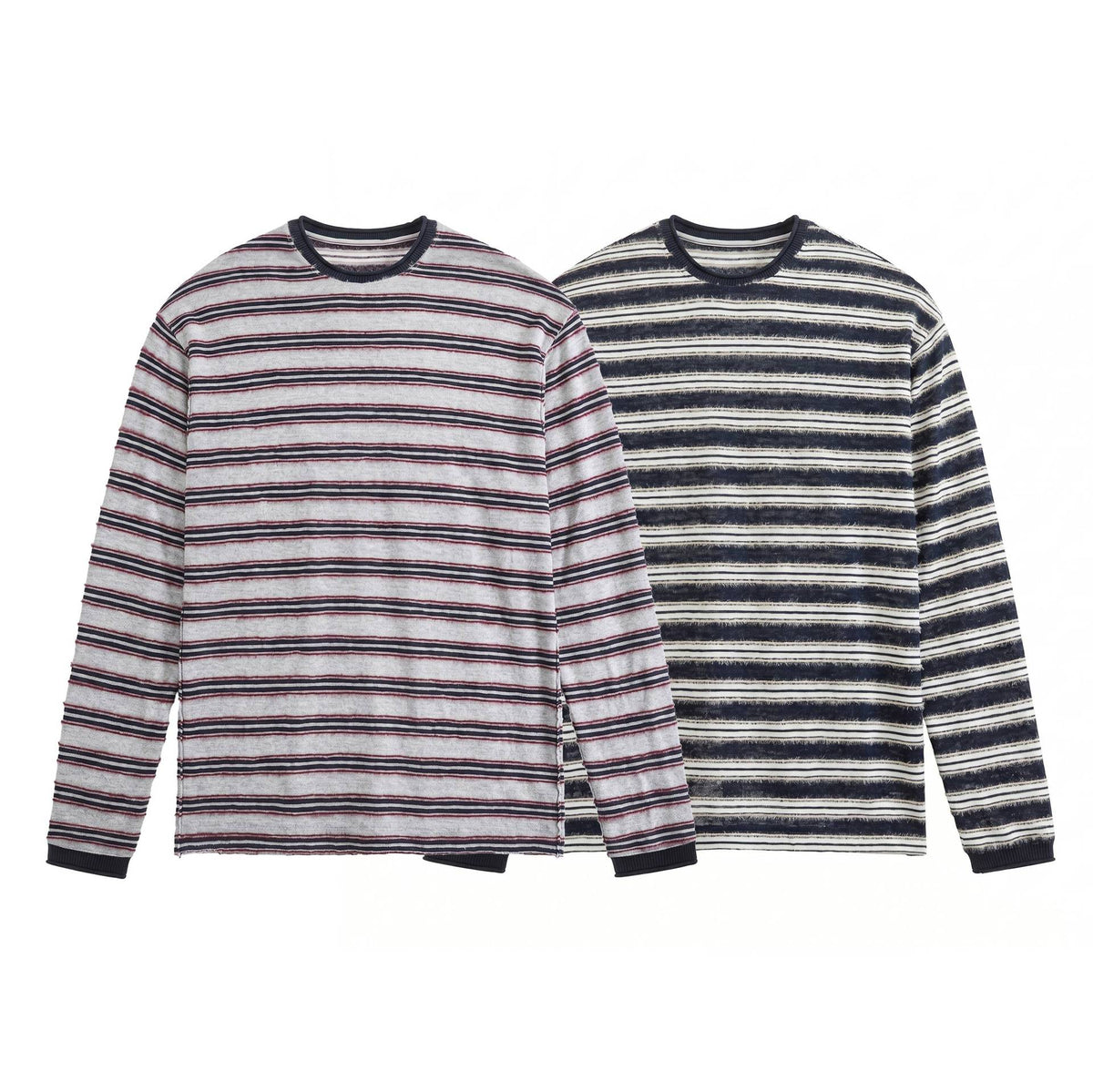 Casual Color-Blocked Stripe Loose Long Sleeve T-Shirt For Men | MuddyStock Originals