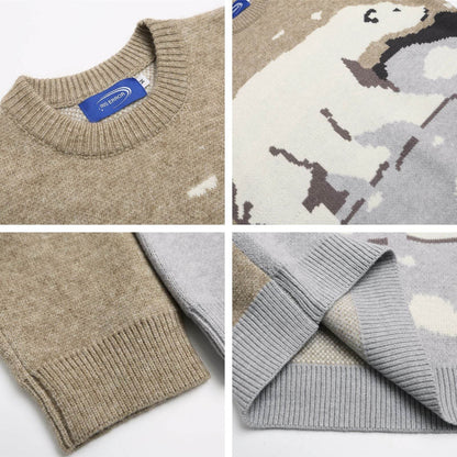Polar Bear Jacquard Crew Sweater For Men And Women | MuddyStock Originals MuddyStock