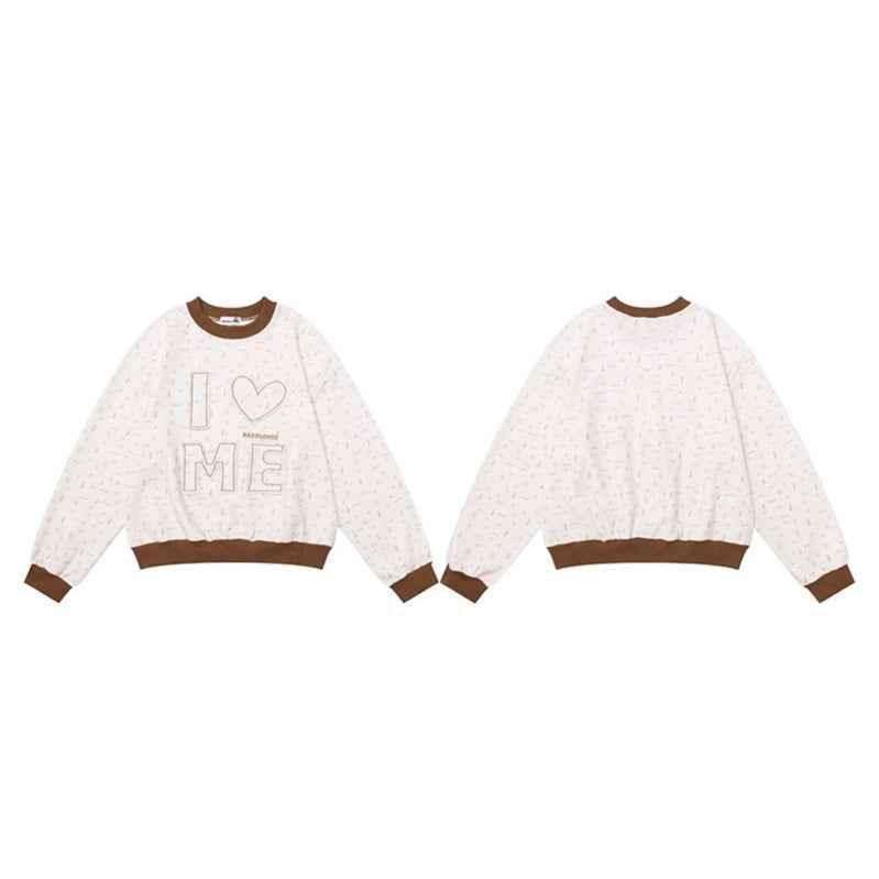 Color-blocked Patchwork Letter Long Sleeve Sweatshirt For Women | MuddyStock Originals
