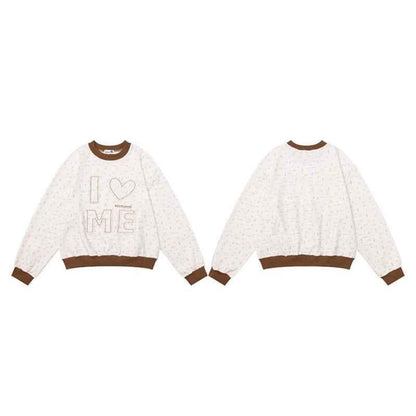 Color-blocked Patchwork Letter Long Sleeve Sweatshirt For Women | MuddyStock Originals