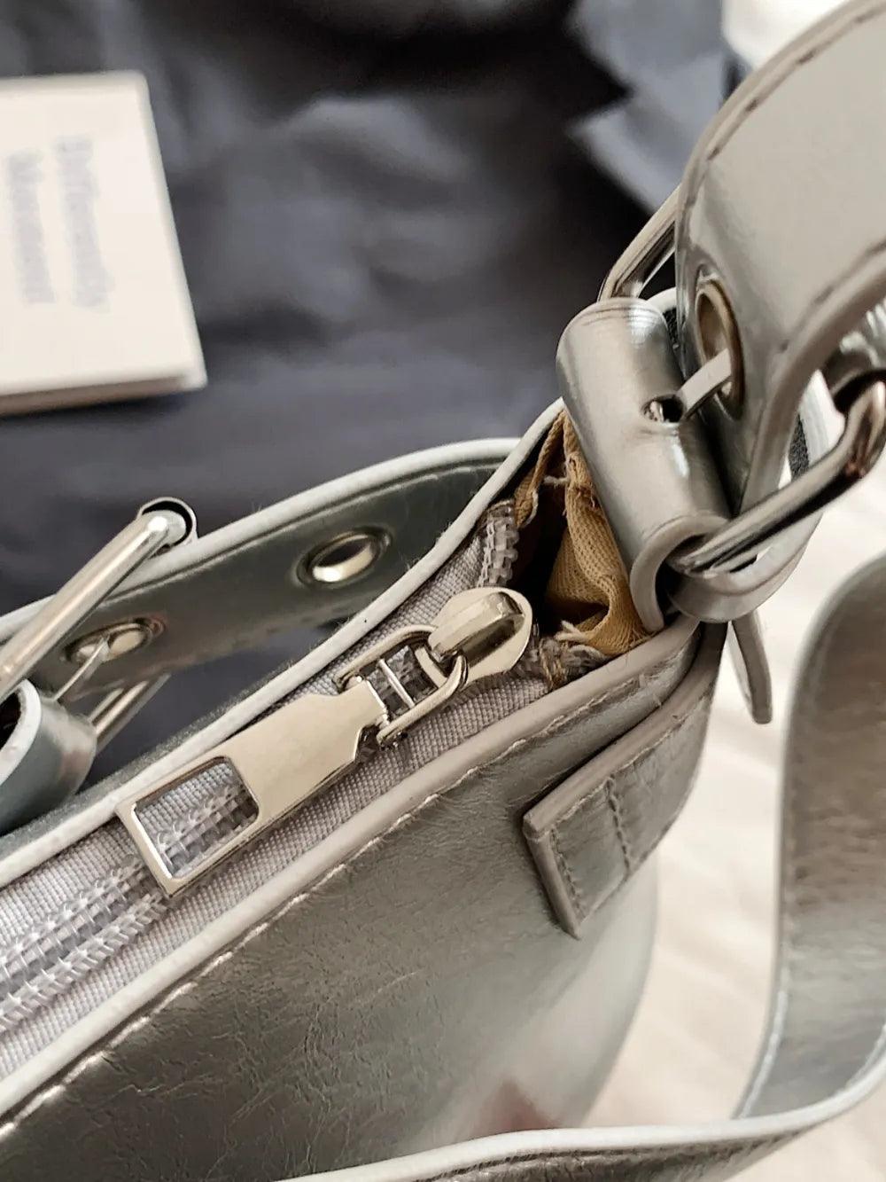 PU Leather Buckle Shoulder Bag | MuddyStock Originals