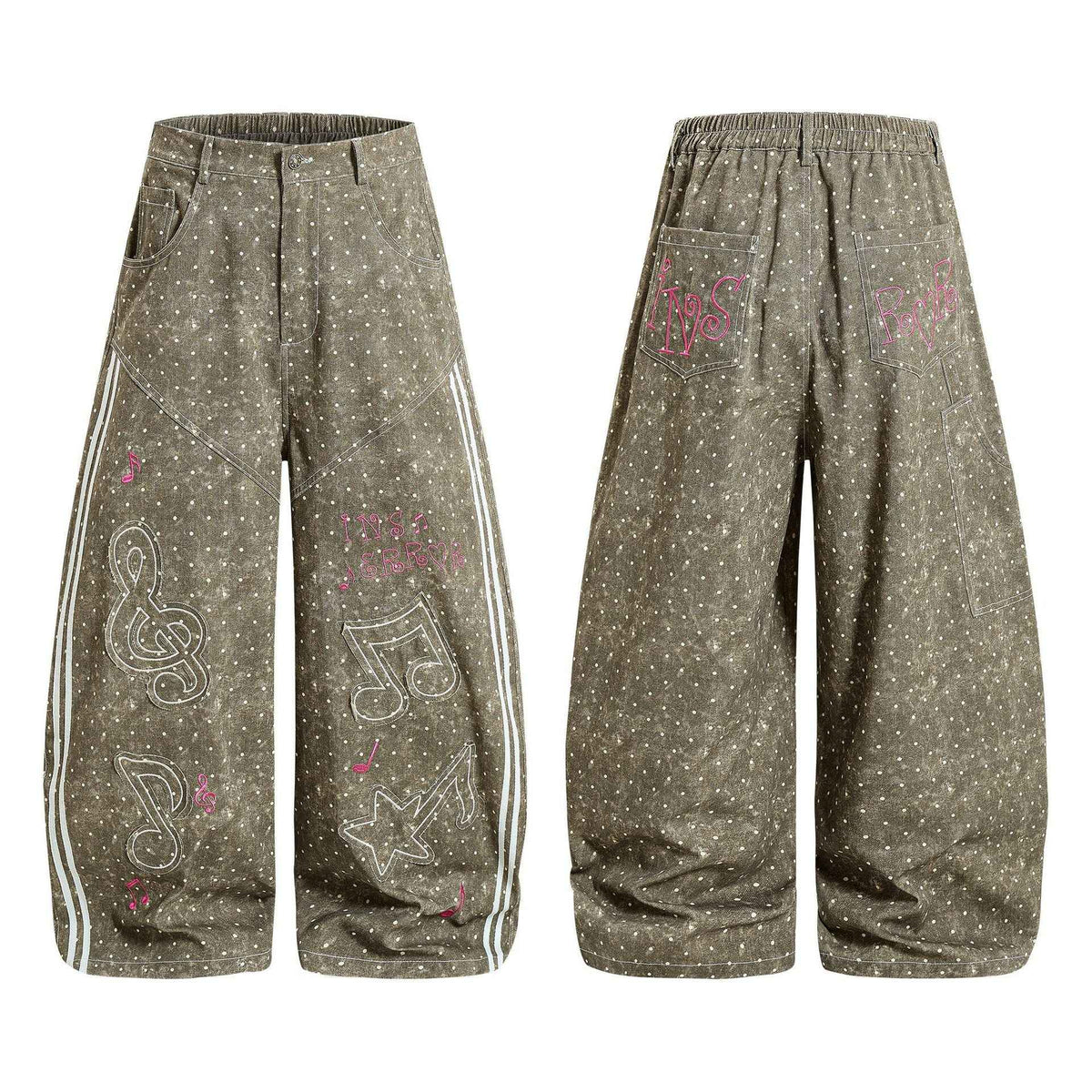 Wave dot denim jeans for women | MuddyStock Originals