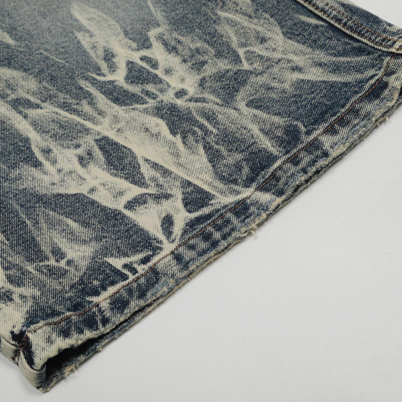 Men's vintage faded color wide-leg cropped pants | MuddyStock Originals