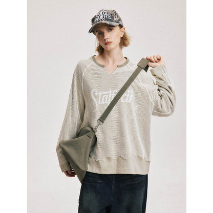 Hollow out mesh spliced sweatshirt for men and women | MuddyStock Originals MuddyStock