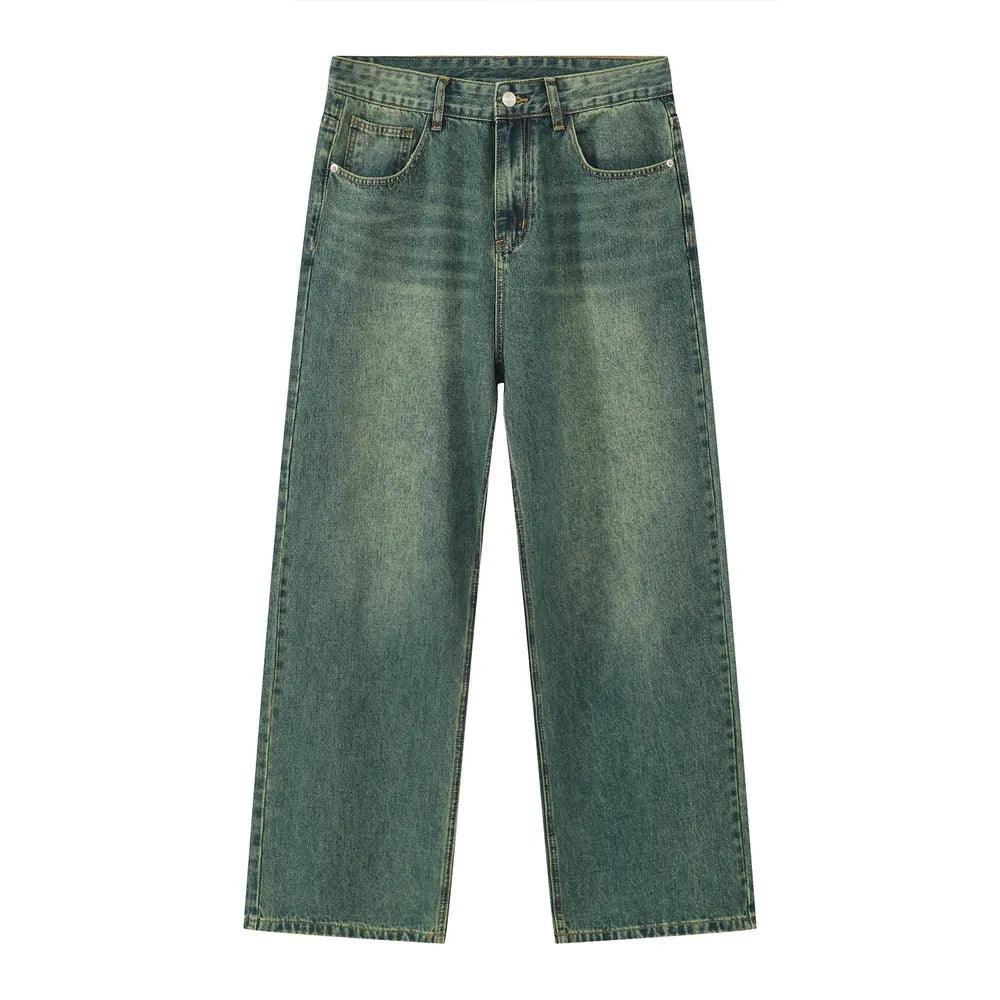 Pocketed Baggy Jeans For Men | MuddyStock Originals Dark Green L