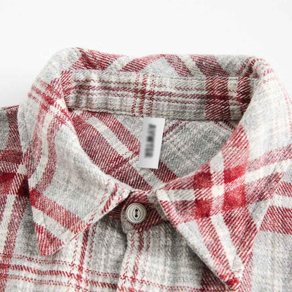 Make old loose plaid long sleeved shirt for women | MuddyStock Originals