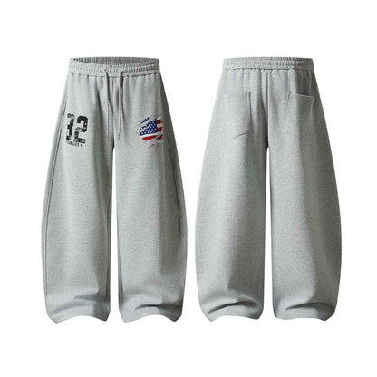Distressed Number Flag Patchwork Sweatpants For Men And Women | MuddyStock Originals