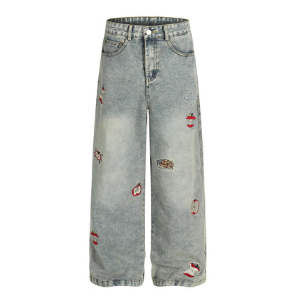 Straight Leg Washed Jeans For Women | MuddyStock Originals Light Blue