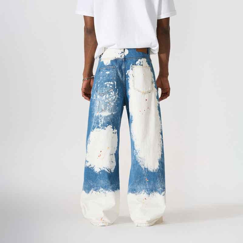 Street Style Graffiti Letter Print Denim Pants For Men | MuddyStock Originals
