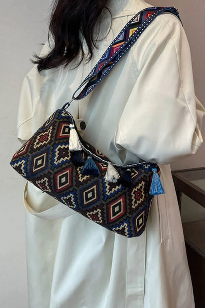 Tassel Adjustable Strap Shoulder Bag For Women