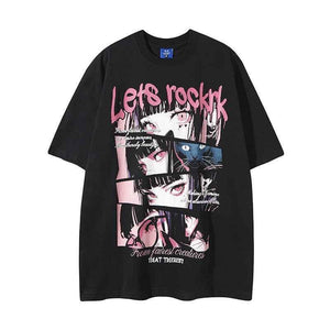 Comic Girl Printed Short Sleeve T-Shirt For Women | MuddyStock Originals Black