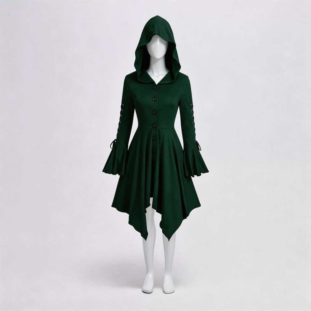Gothic Women's Short Skirt Cosplay Costume For Halloween 26DZ02363 Gothic Women's Short Dress (Green)