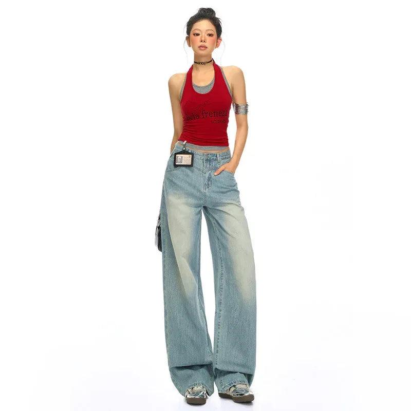 Women's Wide-Leg Jeans | MuddyStock Originals Retro Color Long Pants
