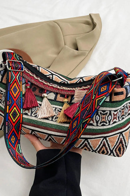 Tassel Adjustable Strap Shoulder Bag For Women