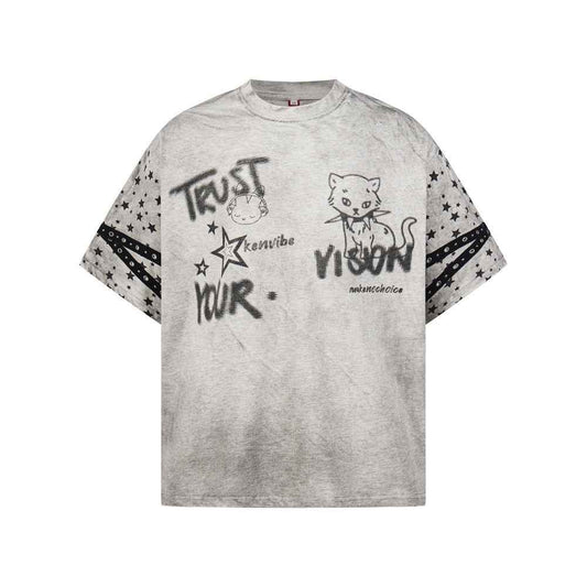 Make old dirty star cartoon short sleeve for men | MuddyStock Originals
