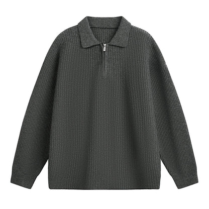 Half zip lapel sweater for men | MuddyStock Originals Moonlit Gray MuddyStock