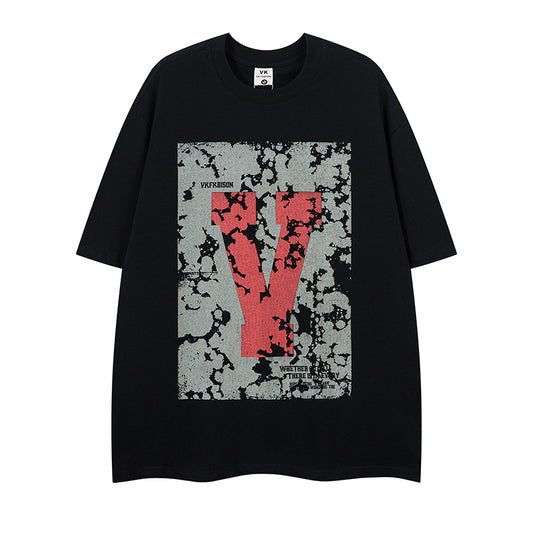 Short Sleeve T-Shirt for Men Streetwear Casual Loose Fit Tee | MuddyStock Originals Black MuddyStock