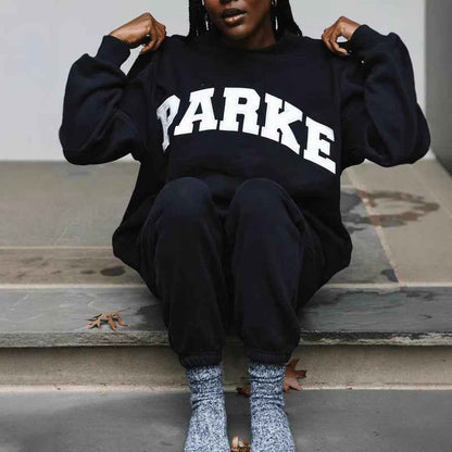 Round Neck Letter Print Sweatshirt For Women | MuddyStock Originals MuddyStock