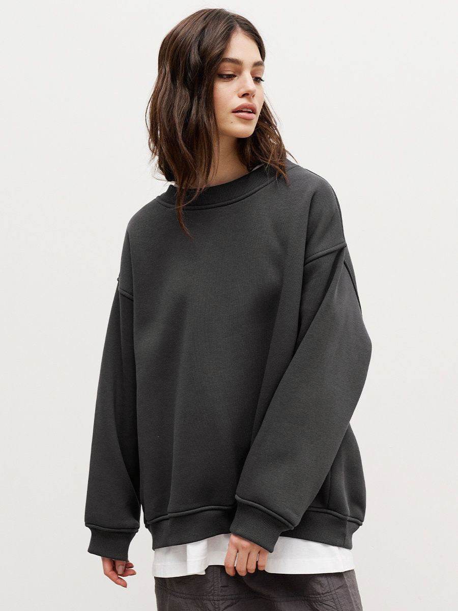 Loose Polar Fleece Sweatshirt For Women | MuddyStock Originals Dark Grey eprolo