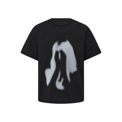 Abstract pattern short sleeved t-shirt for women | MuddyStock Originals Black