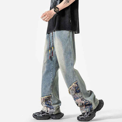 Bear Spliced Denim Pants For Men | MuddyStock Originals MuddyStock