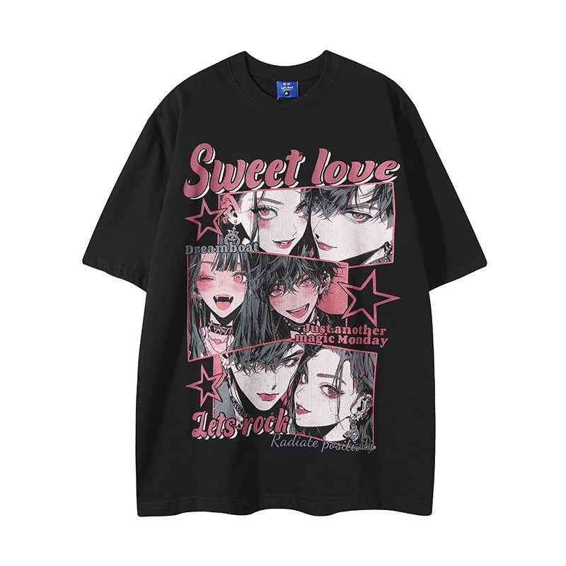 Retro Cartoon Comic Print Short Sleeve T-Shirt For Women | MuddyStock Originals MuddyStock