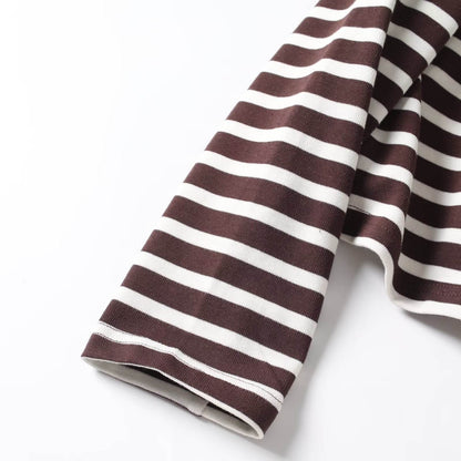 Casual versatile lapel striped pullover top for women | MuddyStock Originals MuddyStock
