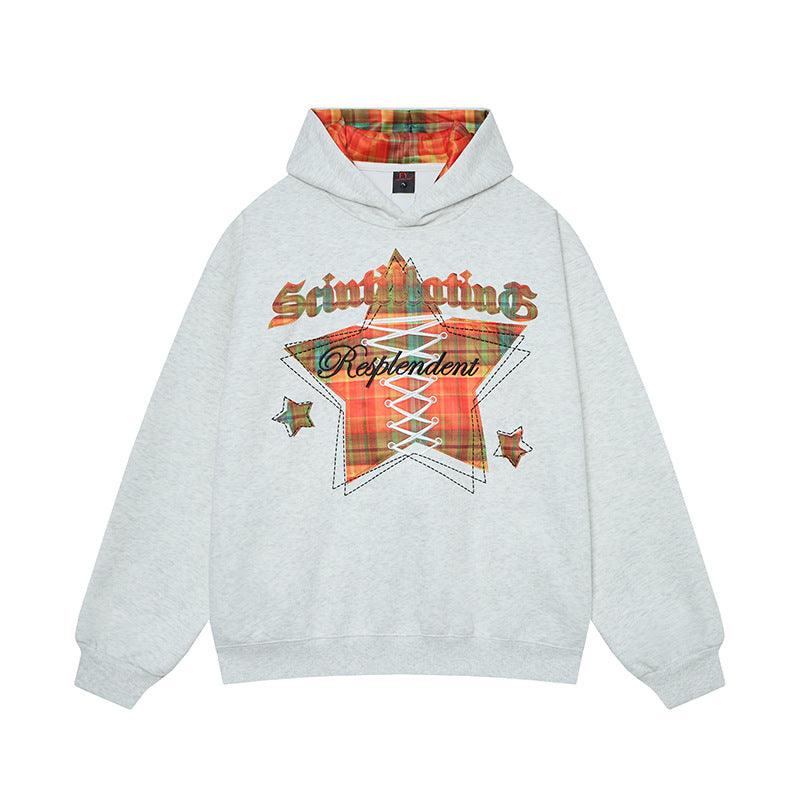 Star Print Design Hoodie for Women | MuddyStock Originals Flower Gray