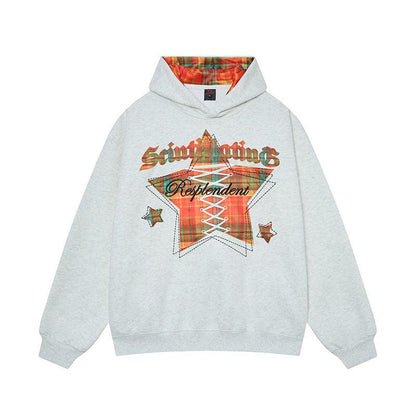 Star Print Design Hoodie for Women | MuddyStock Originals Flower Gray