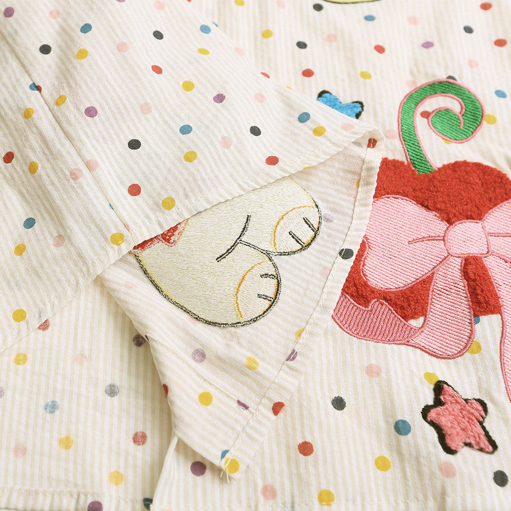 Cartoon polka dot long sleeved shirt