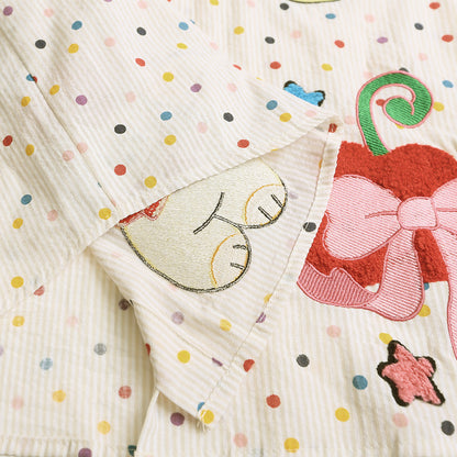 Cartoon polka dot long sleeved shirt