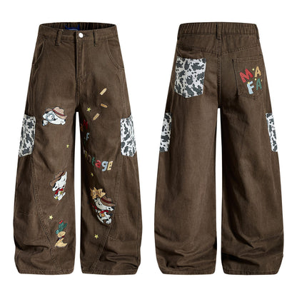 Long Pants Men's Loose Couple Casual Stylish Wide Leg Pants