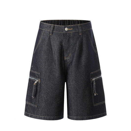 Original color denim workwear shorts Blue