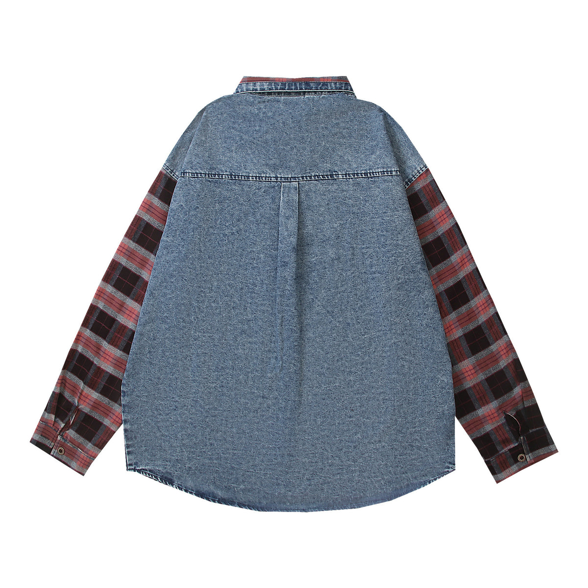 Patchwork Design Denim Shirt Loose Casual Shirt Jacket