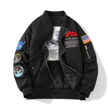 Embroidered Pilot Jacket For Men And Women | MuddyStock Originals Black Single Style for Spring and Autumn MuddyStock