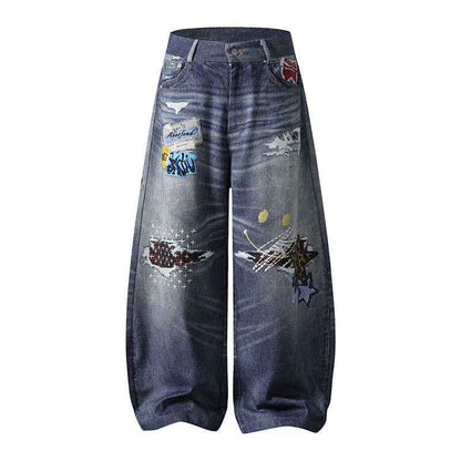 Embroidered Wide Leg Straight Leg Long Pants For Men And Women | MuddyStock Originals eprolo