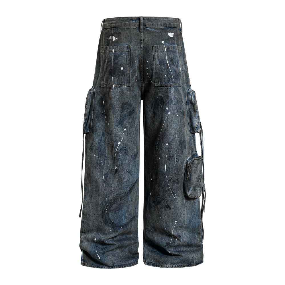 Splashing ink to make old dirty jeans for men | MuddyStock Originals