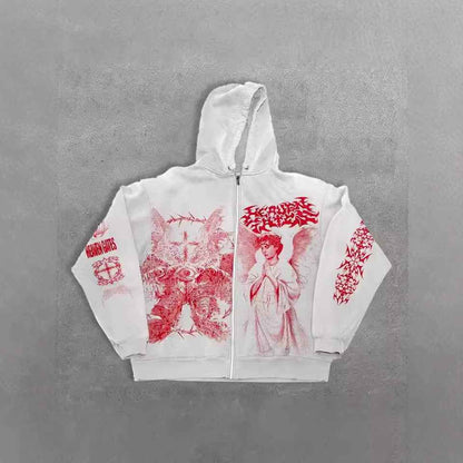Angel print zipper hoodie for men and women | MuddyStock Originals eprolo
