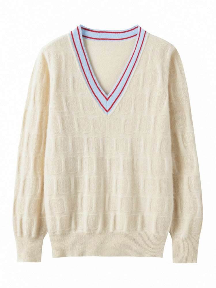 V-neck soft sweater knitted short pullover | MuddyStock Originals MuddyStock