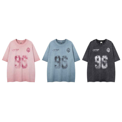 Retro Washed Letter Print Short Sleeve T-Shirt For Men And Women | MuddyStock Originals MuddyStock