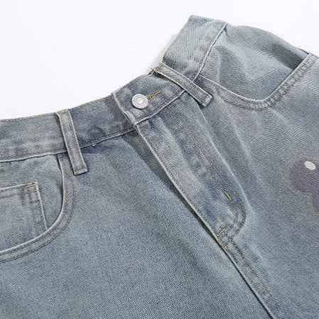 Mickey elements washed denim shorts for women | MuddyStock Originals