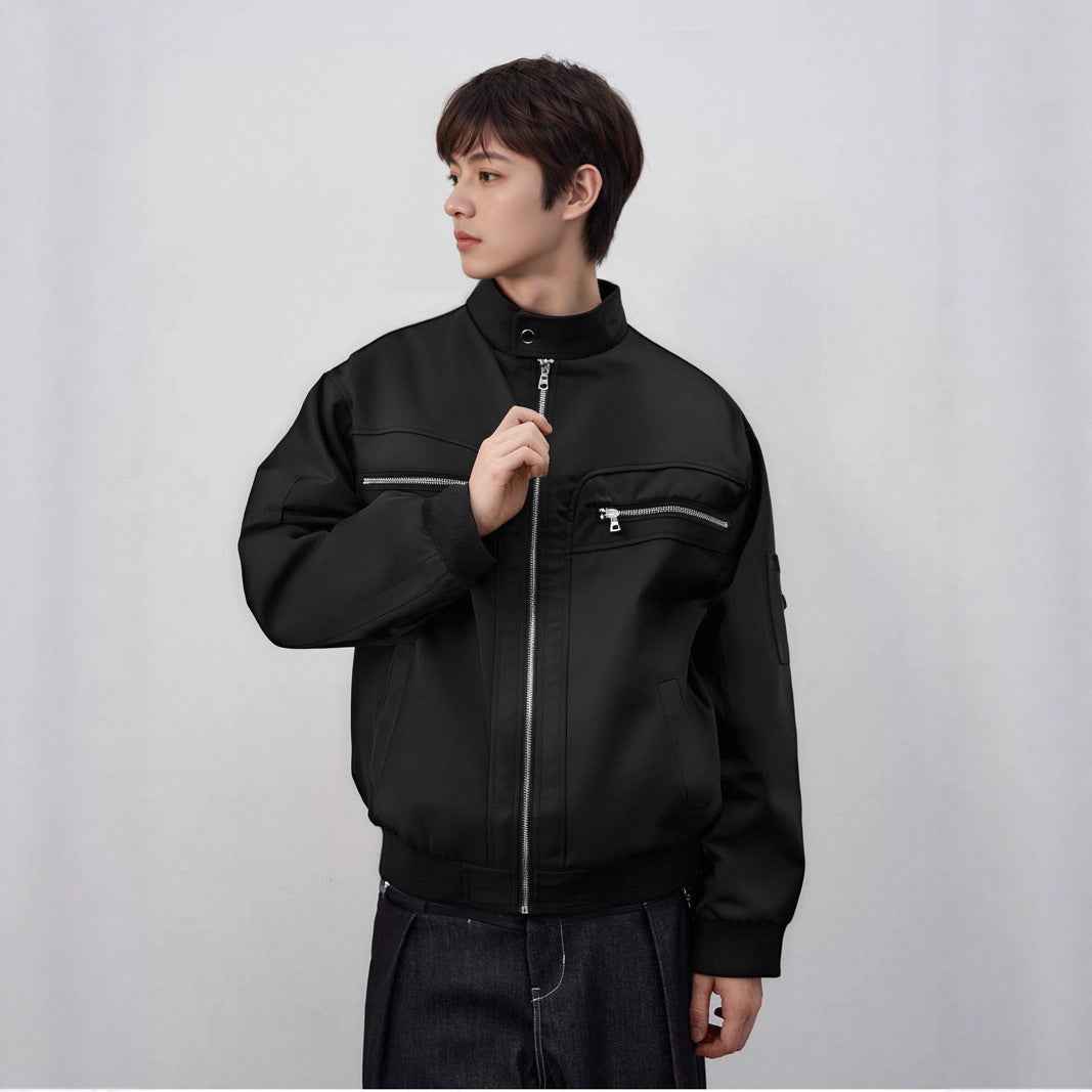 Street Vintage Multi-Pocket Zip-Up Stand Collar Jacket for Men And Women | MuddyStock Originals MuddyStock