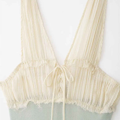 Lace patchwork camisole top for women | MuddyStock Originals