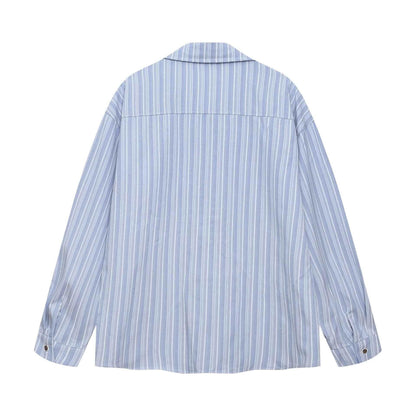 Cartoon vertical stripe versatile retro shirt for men and women | MuddyStock Originals