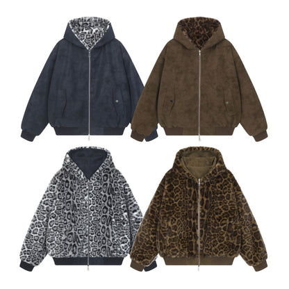 Double sided mountain carved leopard print hoodie for men and women | MuddyStock Originals