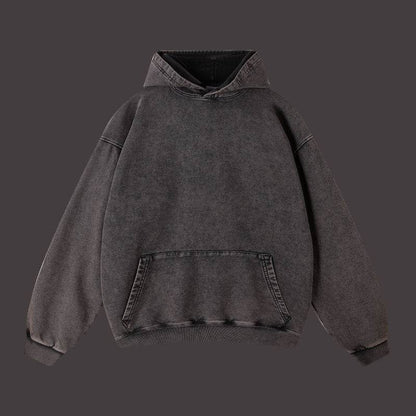 Vintage distressed washed pullover hoodie loose fitting unisex | MuddyStock Originals Black MuddyStock